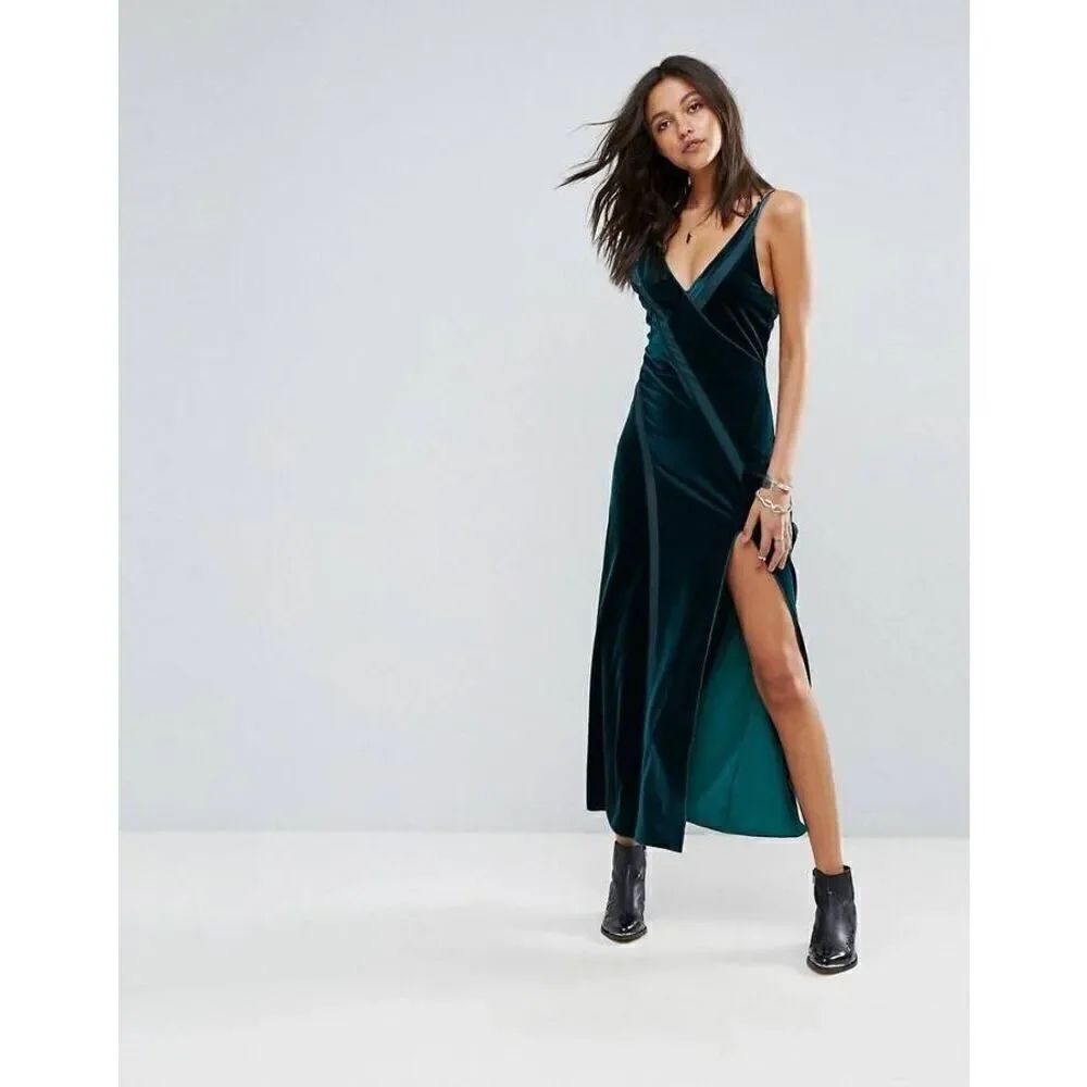 Free People Spliced Velvet Maxi Dress